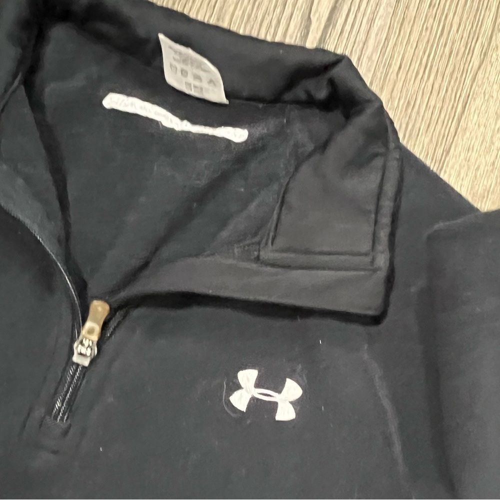 Under Armour Sweatshirt 1/4 Zip Pullover Long Sleeve Chest Logo Black Medium - Picture 5 of 6